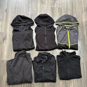 Lot women’s spandex zip front jackets RBX Adidas 90 degree yogalicious M hooded